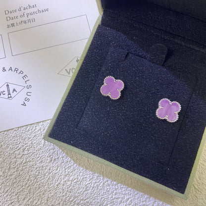 [Clover Jewelery]CLOVER MINI 9.5MM  PURPLE VIOLET EARRINGS