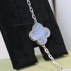 [Clover Jewelry]CLOVER  5 MOTIF PURPLE CHALCEDONY BRACELET SILVER
