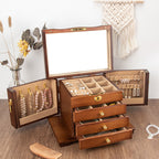SCHMUCKAUFBEWAHRUNGSBOX MEHRSCHICHTIG GROSSE KAPAZITÄT HOLZSCHMUCKBOX