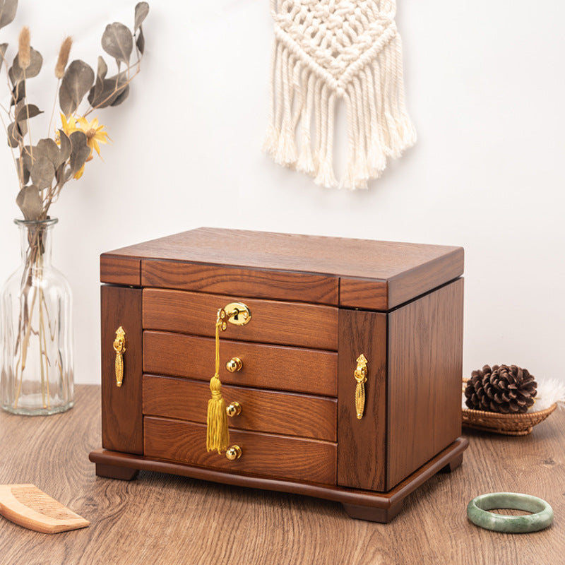 SCHMUCKAUFBEWAHRUNGSBOX MEHRSCHICHTIG GROSSE KAPAZITÄT HOLZSCHMUCKBOX