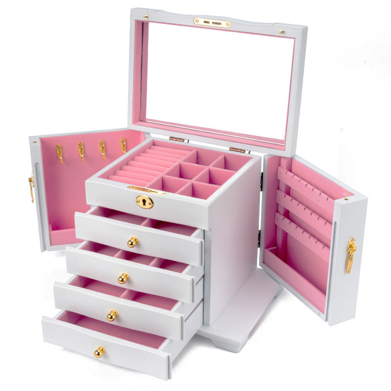 SCHMUCKAUFBEWAHRUNGSBOX MEHRSCHICHTIG GROSSE KAPAZITÄT HOLZSCHMUCKBOX