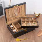 MASSIVHOLZ RETRO SCHLOSS SCHMUCKKASTEN AUFBEWAHRUNGSBOX