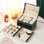 DREISCHICHTIGE SCHMUCKAUFBEWAHRUNGSBOX MIT RAUTENMUSTER UND SCHLOSS