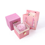 KREATIVE DREHBARE KONSERVIERTE ROSEN SCHMUCKGESCHENKBOX (OHNE LOGO)
