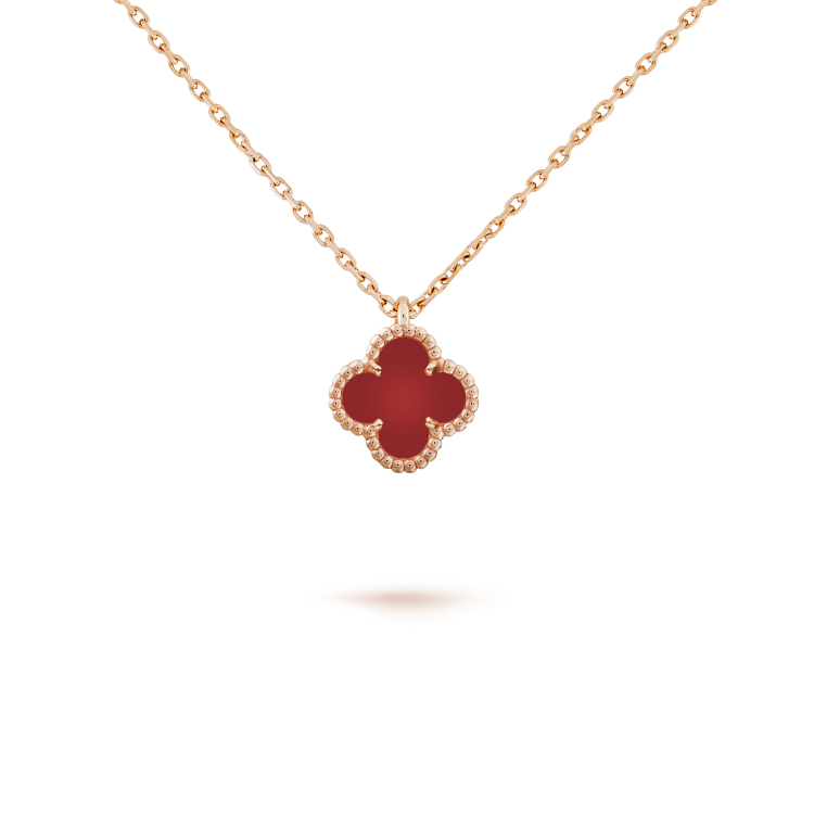 [Clover Jewelery]CLOVER MINI 9.5MM WHITE CARNELIANS NECKLACE