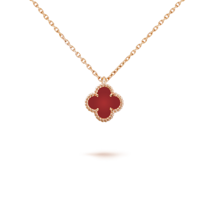 [Clover Jewelery]CLOVER MINI 9.5MM WHITE CARNELIANS NECKLACE