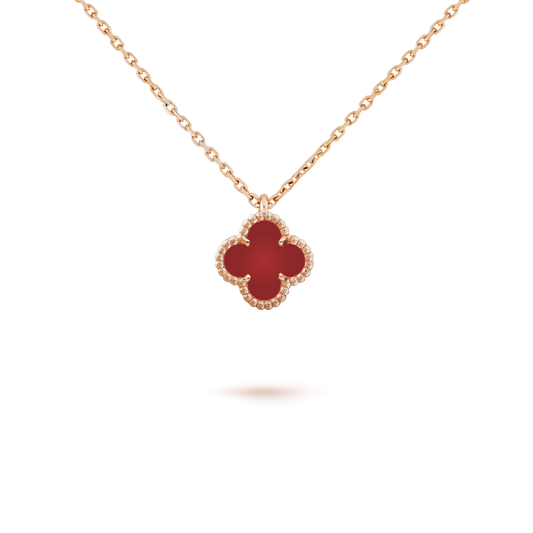[Clover Jewelery]CLOVER MINI 9.5MM WHITE CARNELIANS NECKLACE