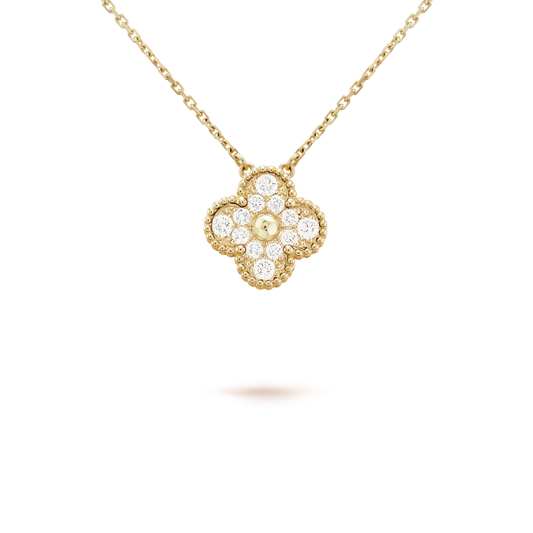 [Clover Jewelery]CLOVER 15MM DIAMOND SINGLE FLOWER NECKLACE