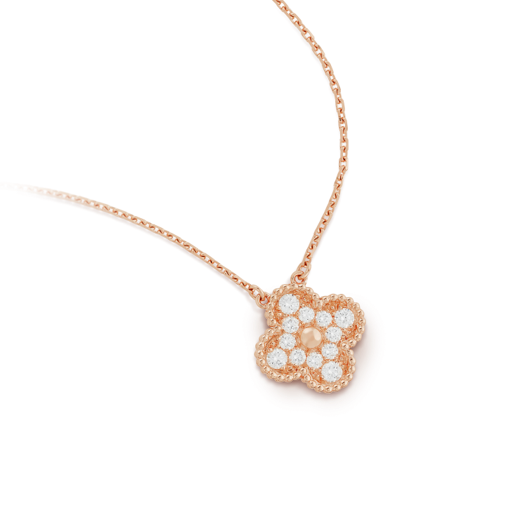 [Clover Jewelry]CLOVER 15MM DIAMOND SINGLE FLOWER NECKLACE
