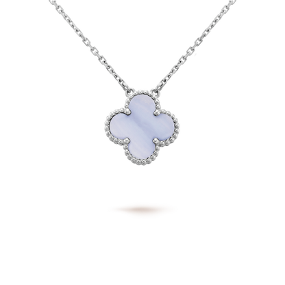 [Clover Jewelery]CLOVER 15MM BLUE CHALCEDONY NECKLACE SILVER