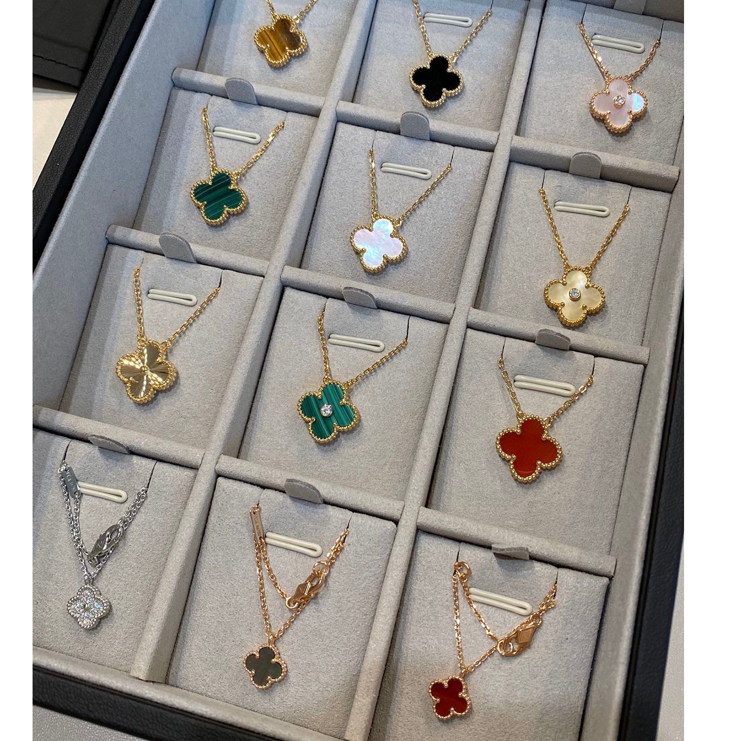[Clover Jewelry]CLOVER 15MM DIAMOND SINGLE FLOWER NECKLACE