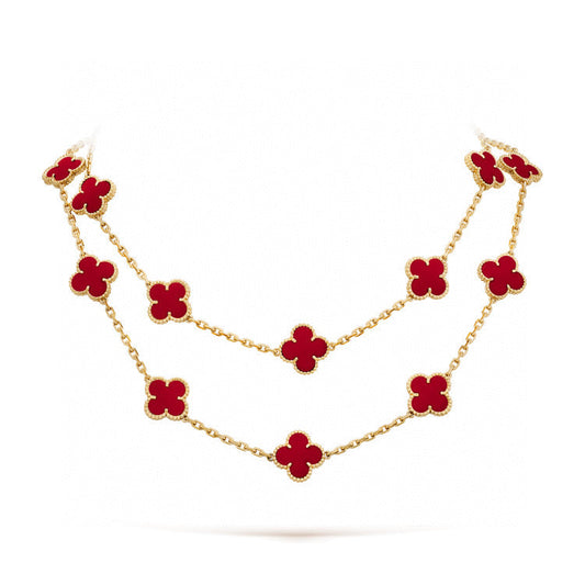 [Clover Jewelery]CLOVER 20 MOTIFS CARNELIAN NECKLACE