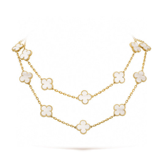 [Clover Jewelery]CLOVER 20 MOTIFS WHITE MOP NECKLACE