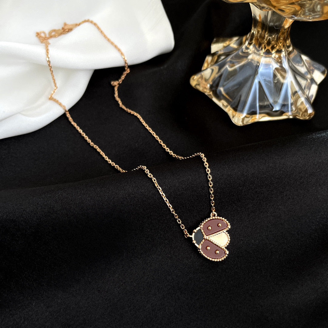 [Clover Jewelry]LUCKY KARNEOL MARIENKÄFER KETTE
