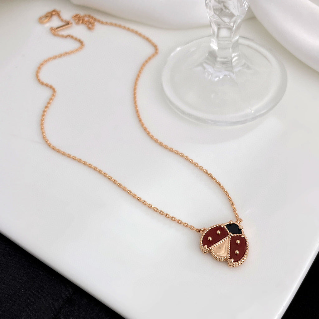 [Clover Jewelry]LUCKY KARNEOL MARIENKÄFER KETTE