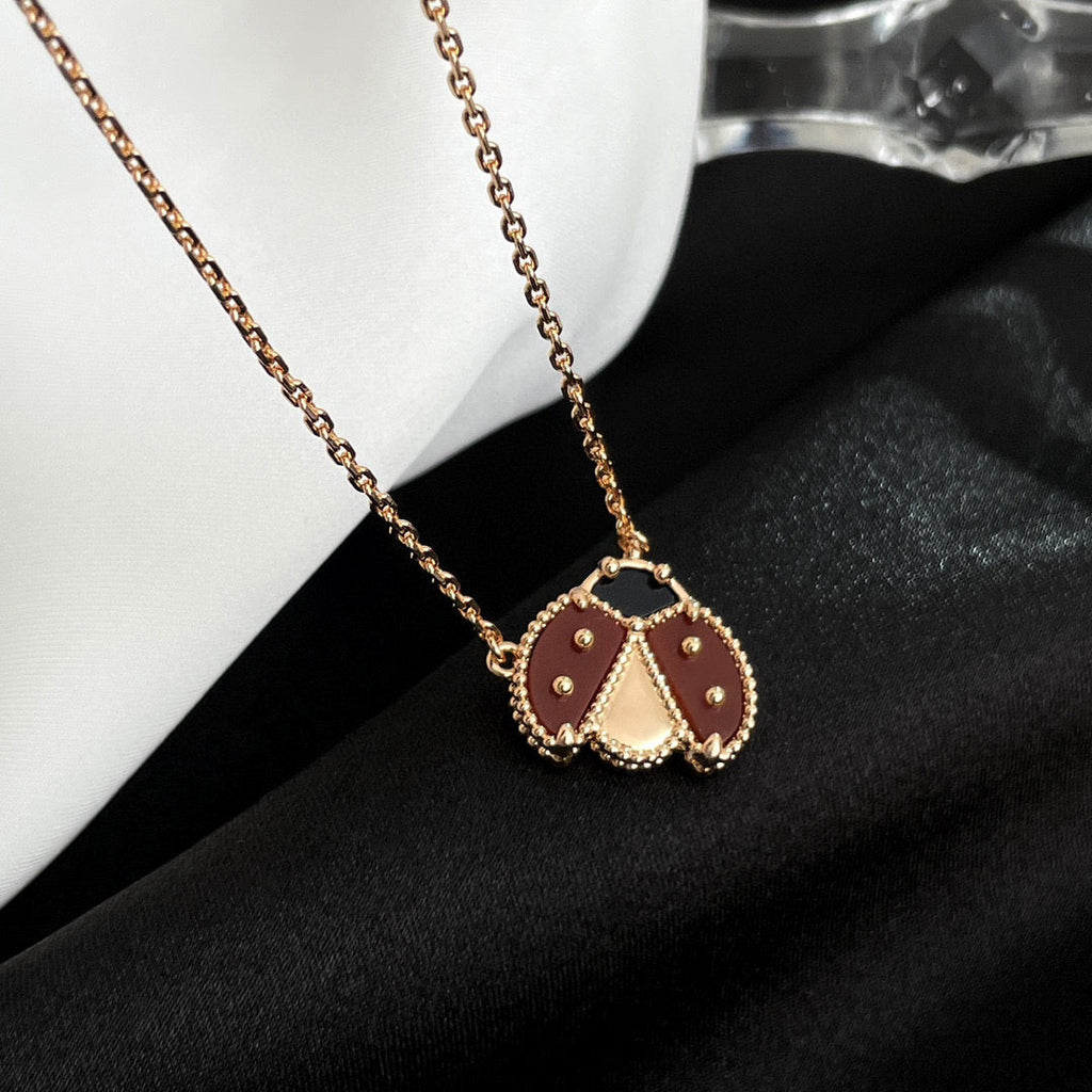 [Clover Jewelry]LUCKY KARNEOL MARIENKÄFER KETTE
