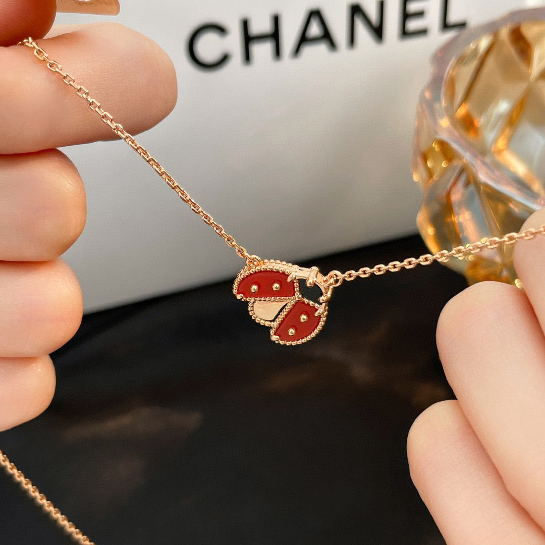 [Clover Jewelry]LUCKY KARNEOL MARIENKÄFER KETTE