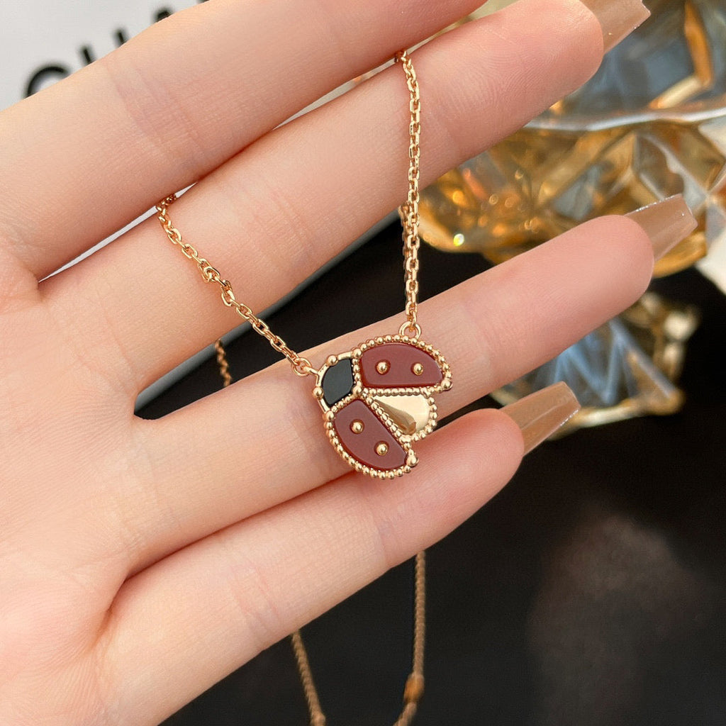 [Clover Jewelry]LUCKY KARNEOL MARIENKÄFER KETTE