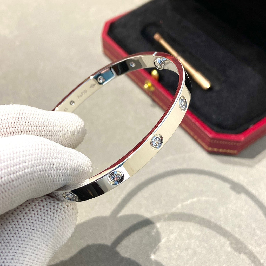 [Clover Jewelry]ラブブレスレット 6.1mm ダイヤモンド10石