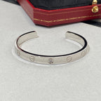 [Clover Jewelry]LOVE BRACELET 6.1MM 1 DIAMOND OPEN CUFF