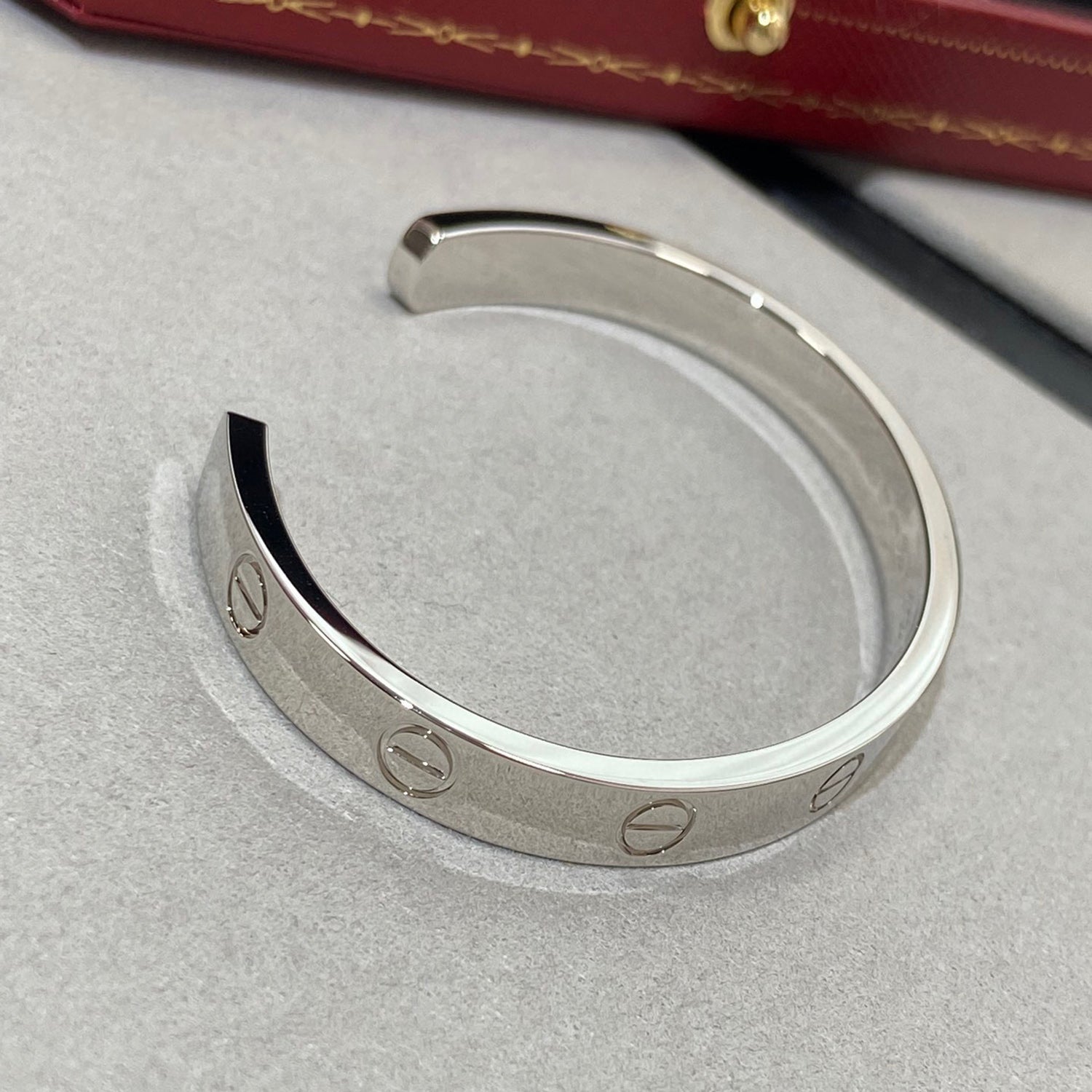 [Clover Jewelry]LOVE BRACELET 6.1MM 1 DIAMOND OPEN CUFF