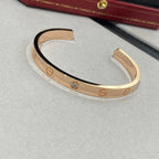 [Clover Jewelry]LOVE BRACELET 6.1MM 1 DIAMOND OPEN CUFF