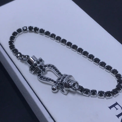 [Clover Jewelery]FORCE  LARGE HORSESHOE FULL DIAMOND TENNIS BRACELET