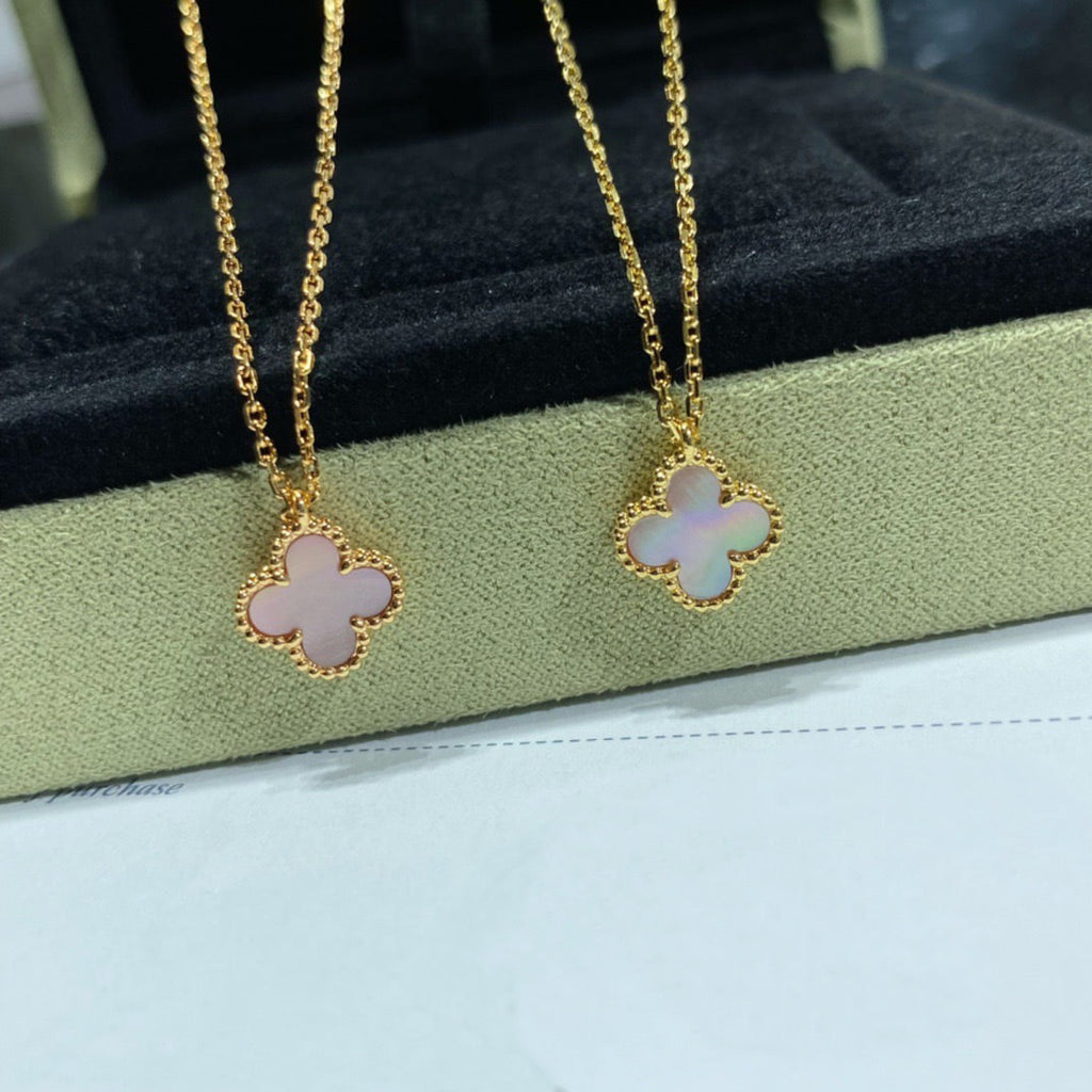 [クローバージュエリー] CLOVER 15MM ピンクマザーオブパール シングル フラワーネックレス