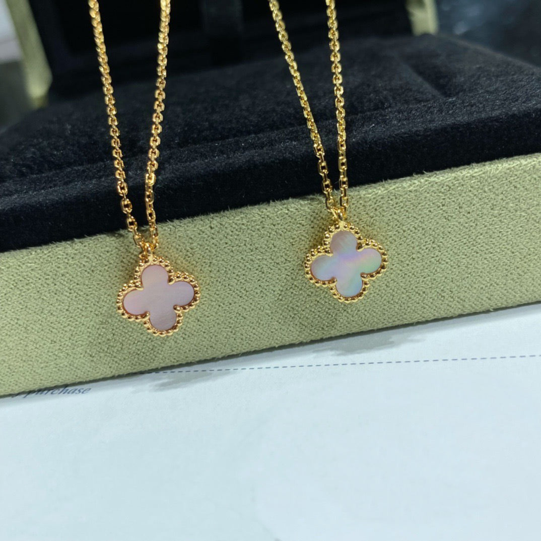 [クローバージュエリー] CLOVER 15MM ピンクマザーオブパール シングル フラワーネックレス