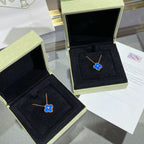 [Clover Jewelry]CLOVER 15MM DIAMANT- UND BLAUER ACHAT-HALSKETTE