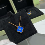 [Clover Jewelry]CLOVER 15MM DIAMANT- UND BLAUER ACHAT-HALSKETTE