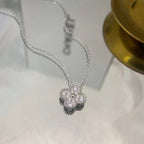 [Clover Jewelry]CLOVER 15MM DIAMOND SINGLE FLOWER NECKLACE