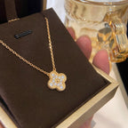 [Clover Jewelry]CLOVER 15MM DIAMOND SINGLE FLOWER NECKLACE