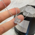 [Clover Jewelry]CLOVER 15MM DIAMOND SINGLE FLOWER NECKLACE