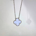 [Clover Jewelry]CLOVER 15MM BLUE CHALCEDONY NECKLACE SILVER