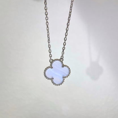 [Clover Jewelery]CLOVER 15MM BLUE CHALCEDONY NECKLACE SILVER