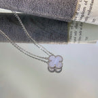 [Clover Jewelry]CLOVER 15MM BLUE CHALCEDONY NECKLACE SILVER