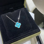 [Clover Jewelry]KLEE 15MM DIAMANT SVRES PORZELLAN HALSKETTE SILBER