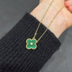 [Clover Jewelry]クローバー 15MM ダイヤモンド ターコイズ ネックレス
