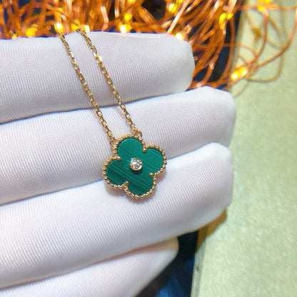 [Clover Jewelery]CLOVER 15MM DIAMOND TURQUOISE NECKLACE
