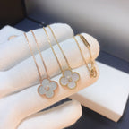 [Clover Jewelry]KLEE 15MM DIAMANT WEISSE FRITILLARIA-HALSKETTE