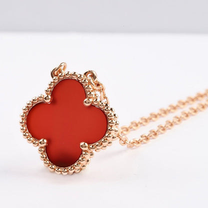 [Clover Jewelery]CLOVER 15MM CARNELIAN SINGLE FLOWER NECKLACE