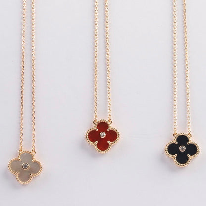 [Clover Jewelery]CLOVER 15MM DIAMOND CARNELIAN NECKLACE