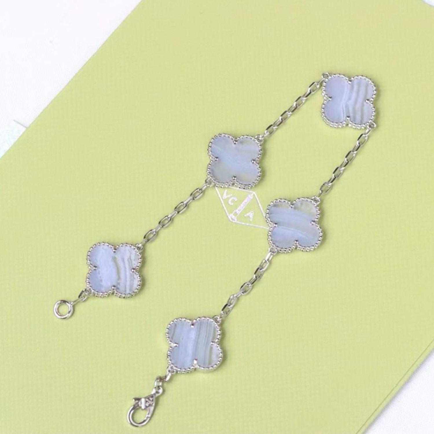 [Clover Jewelry]CLOVER  5 MOTIF PURPLE CHALCEDONY BRACELET SILVER