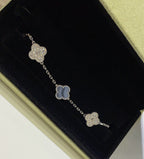 [Clover Schmuck]CLOVER 5 MOTIV DIAMANT LILA CHALCEDON ARMBAND SILBER