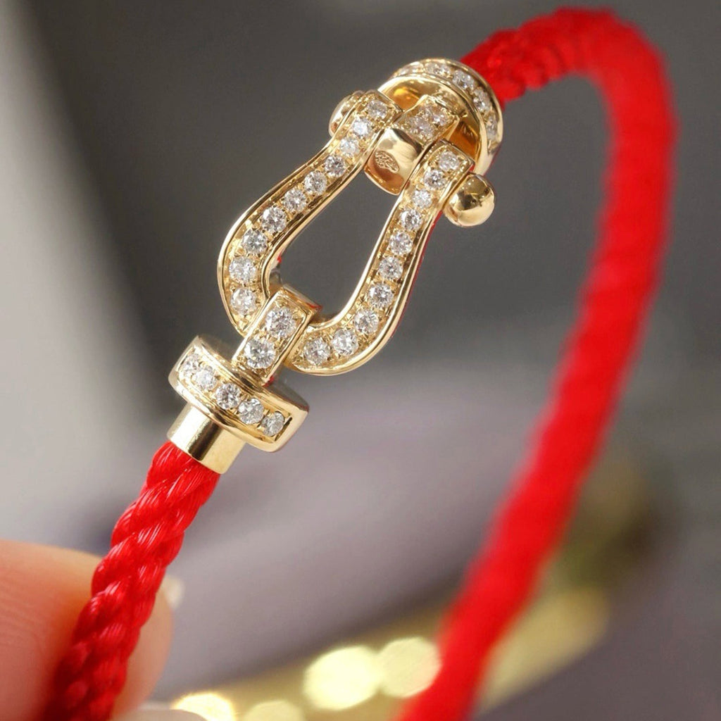 [Kleeblatt Schmuck]FORCE GROSSES HUFEISEN VOLL BESETZTES DIAMANTARMREIF GOLD