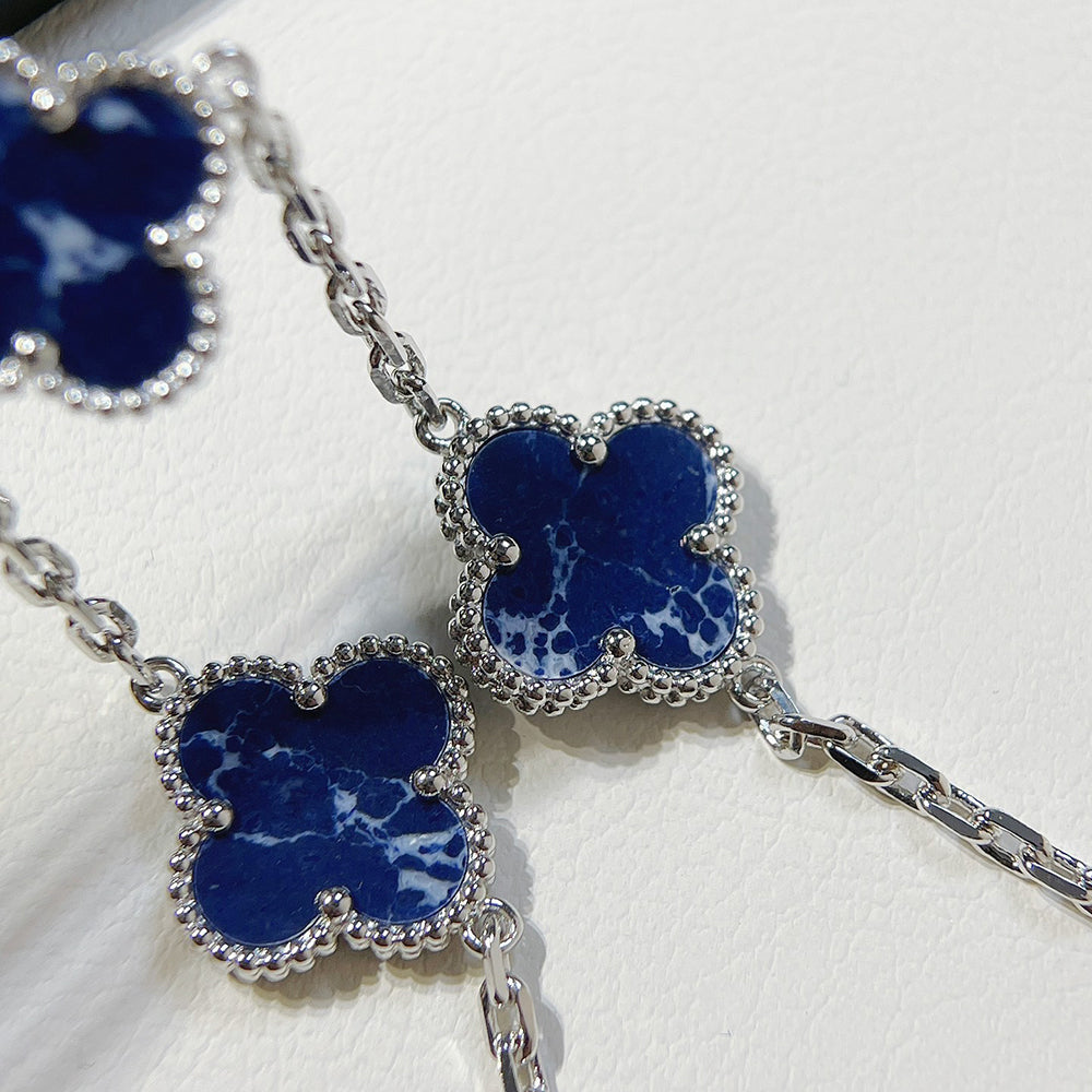 [Clover Jewelry]CLOVER 5 MOTIF PIETERSITE SILVER BRACELET