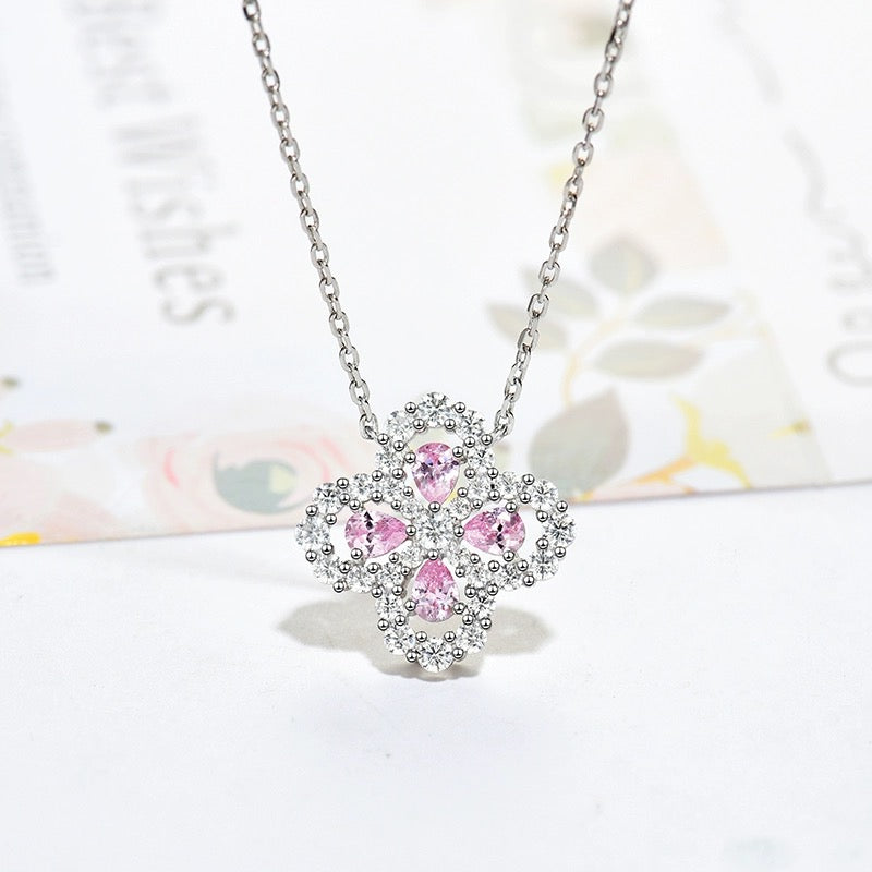 [Clover Jewelry]LOOP NECKLACE FULL MOTIF DIAMOND 16MM MULTIPLE COLORS