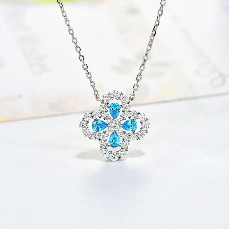 [Clover Jewelry]LOOP NECKLACE FULL MOTIF DIAMOND 16MM MULTIPLE COLORS