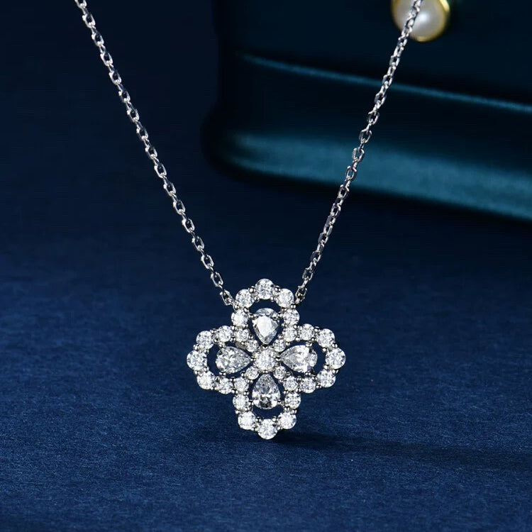 [Clover Jewelry]LOOP NECKLACE FULL MOTIF DIAMOND 16MM MULTIPLE COLORS